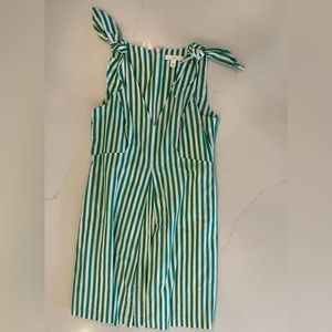 Green/White Striped Dress with Pockets, Size 6, Excellent Condition